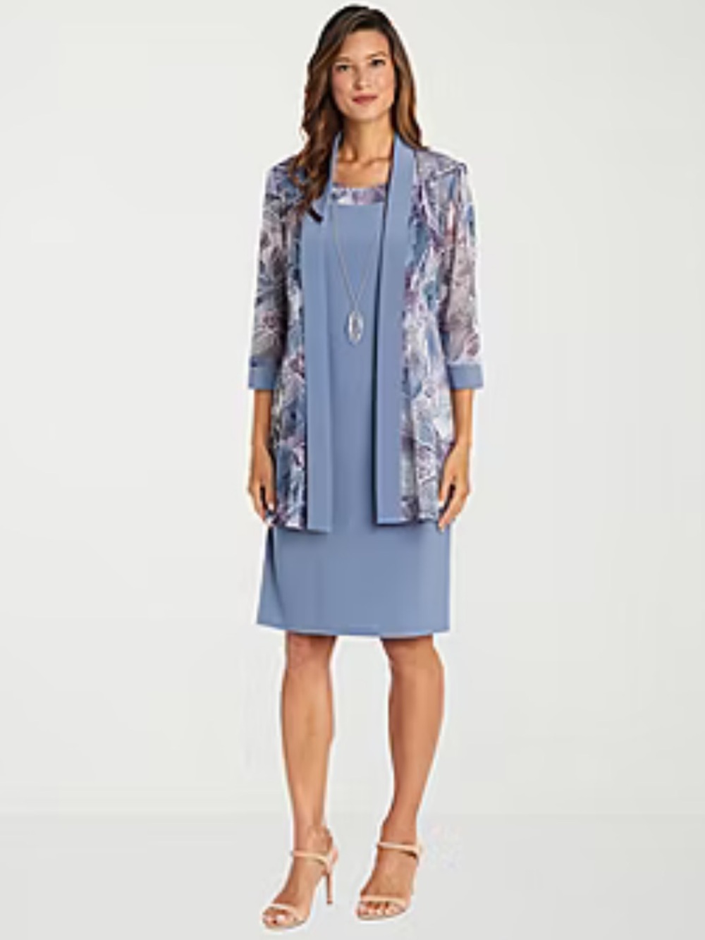 NWT R&M Richard’s Sz 6 Petite Women’s Leaf Jacket Dress Removable Necklace R $99
